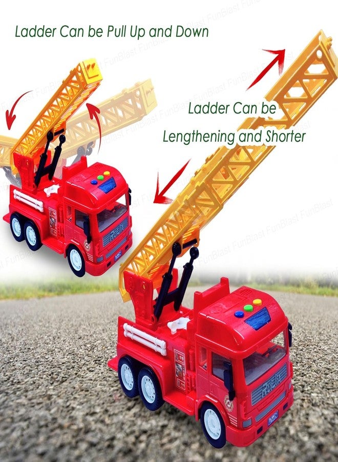 NVF Pull Back Vehicles Fire Rescue Truck Toy, Friction Power Trucks for 3+ Years Old Boys and Girls, Vehicles Truck Toys for Kids, Light and Sound Toys - Multicolor - Image 5